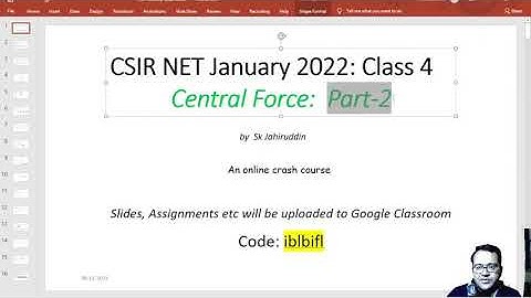 CSIR NET Physical Science January 2022| Class 4| Central force Part 2