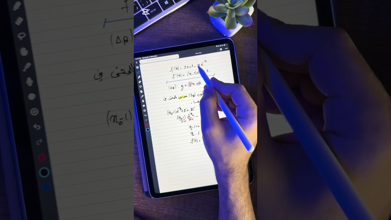 إيجاد قيمة بيطا حتى يكون المستقيم مماسا للمنحنى