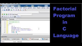 How to make Factorial program in c | factorial program in c language | factorial in c programming