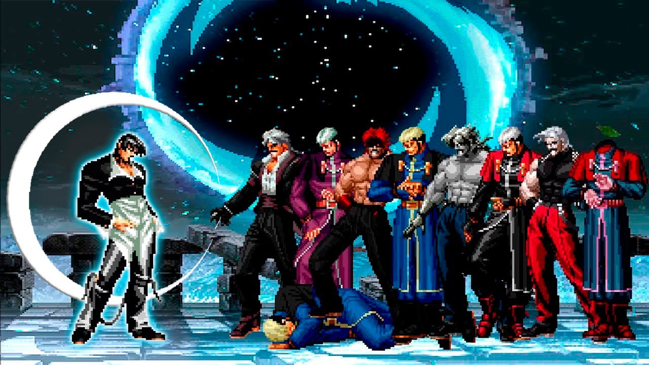 [KOF Mugen] Orochi Iori QS vs Rugal & Goenitz Team - YouTube