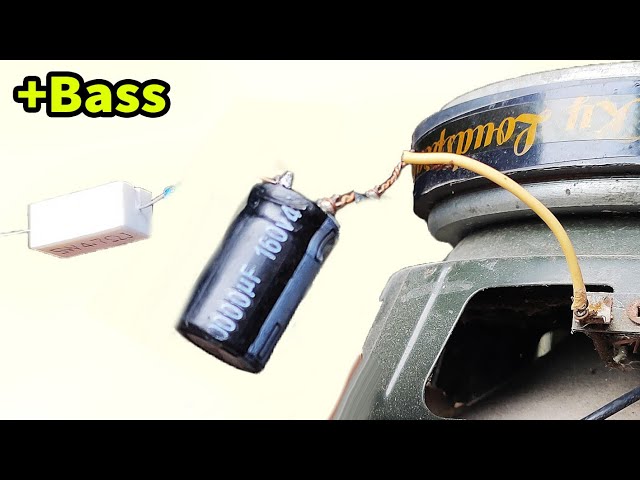 How to increase BASS using Capacitor 1000uf right! add resistor class=