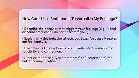 How Can I Use I Statements To Verbalize My Feelings? - The Love Workshop