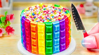 Rainbow Cake Using KITKAT  OREO  DAIRY MILK  Easy Miniature Rainbow KitKat Cake By Mini Cakes 1