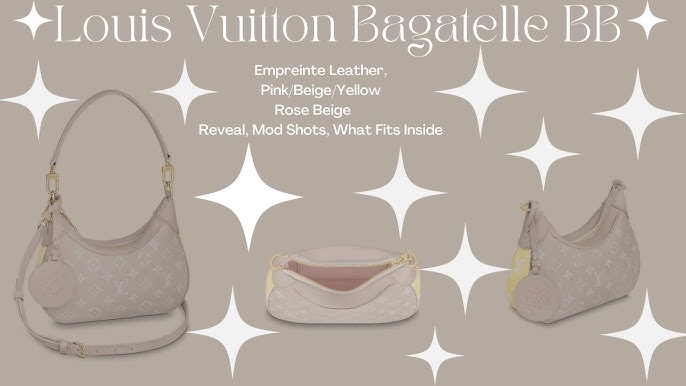 Louis Vuitton Bagatelle Bag V2. Color: beige, pink, yellow. 