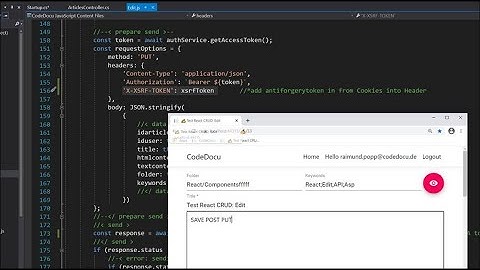 🔑 Authorize ValidateAntiForgery on Asp Core API with React Angular with Token HttpPUT