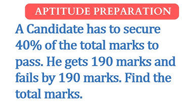 A Candidate has to secure 40% of the total marks to pass. He gets 190 marks and fails by 190 marks.