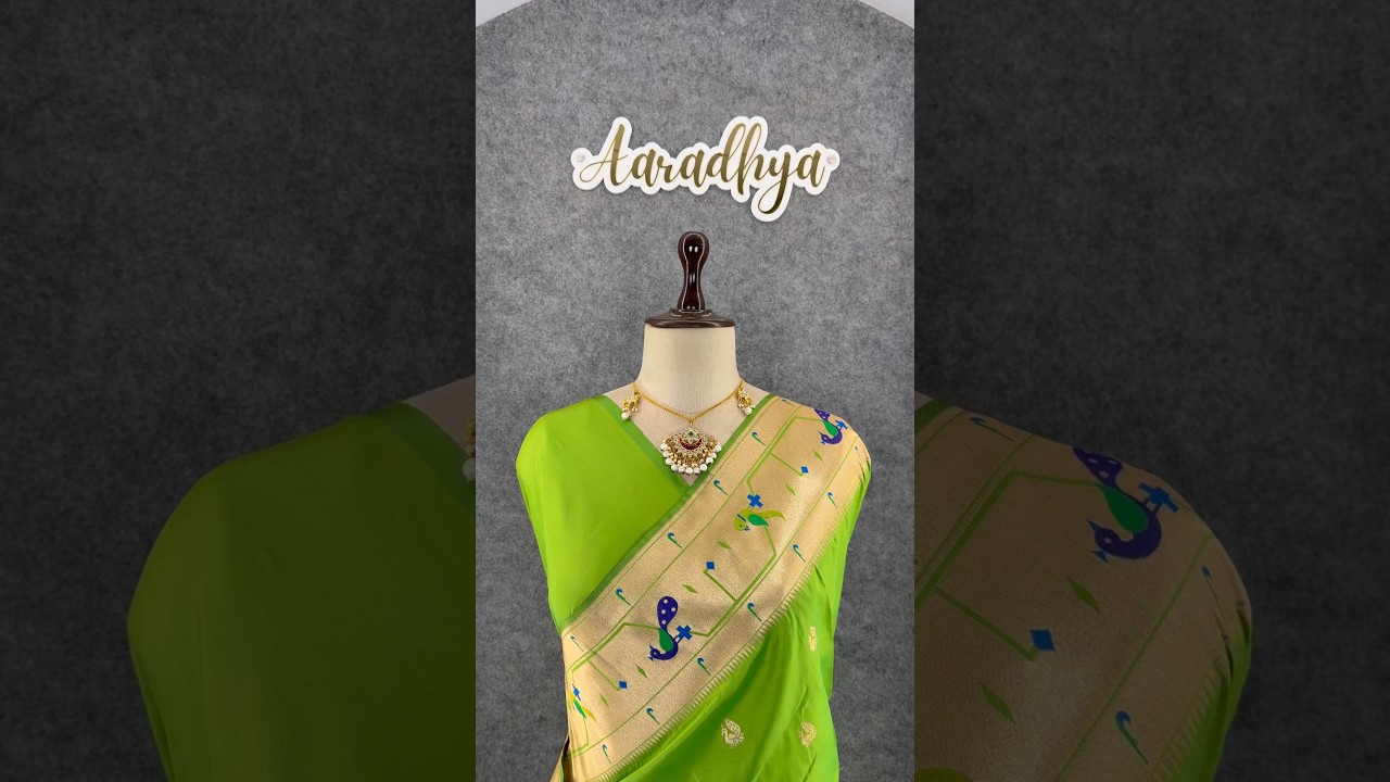 Pure Kanchipuram Paithani Silk Parrot Design Saree