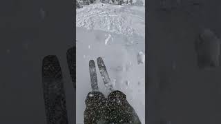 Gopro | Close Call Skiing Double Cliff Drop 🎬 Carson Mccarron #Shorts #Skiing