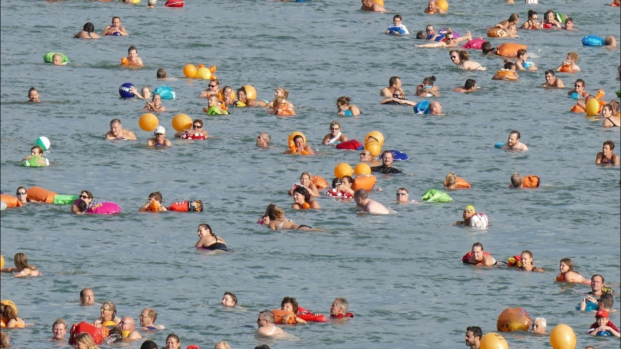 Basel Rheinschwimmen 2017. Nager dans le Rhin à Bâle.