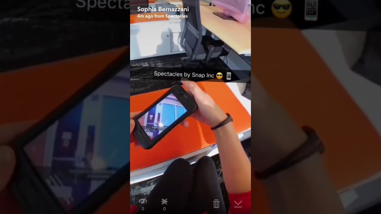 Watching My Snapchat Story, shot with Spectacles