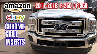 2011 - 2016 Ford F-250 / F-350 chrome grill inserts unboxing how to install review ebay amazon by Mile High Campers 2,638 views 1 year ago 4 minutes, 21 seconds