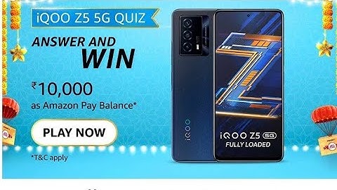 Amazon iQOO Z5 5G Quiz Today Answers l 05 October  2021