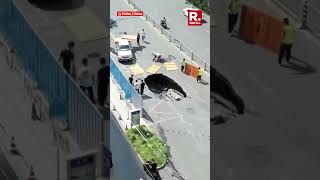 Caught on Cam: Sinkhole in China Swallows SUV