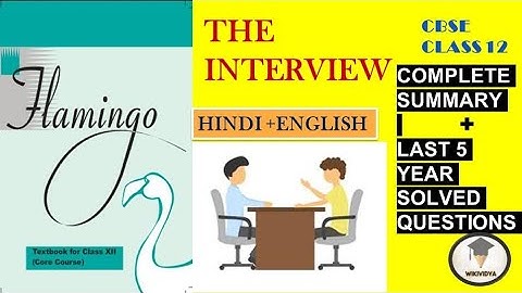 The Interview | Flamingo CBSE Class 12 English | Complete Summary and Solved Questions under 5 min