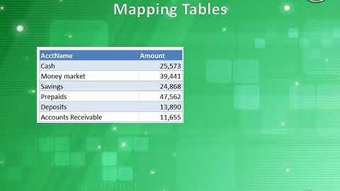 Excel for Accountants  Mapping Tables  1