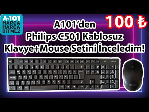 A101'den Philips C501 Kablosuz Klavye+Mouse Setini İnceledim! - YouTube