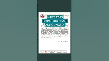 HTET 2023 TGT PGT PRT Biometric Verification Date and Centre are Announced #maths #htet #pgt #tgt