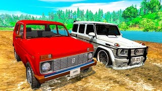 ЧТО ЛУЧШЕ? ГЕЛИК ПРОТИВ НИВЫ НА БЕЗДОРОЖЬЕ! УЛЬТРА СЛОЖНЫЙ ОФФРОАД В BeamNG.drive