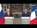 Пресс-конференция Путина и Макрона по итогам переговоров в Версале