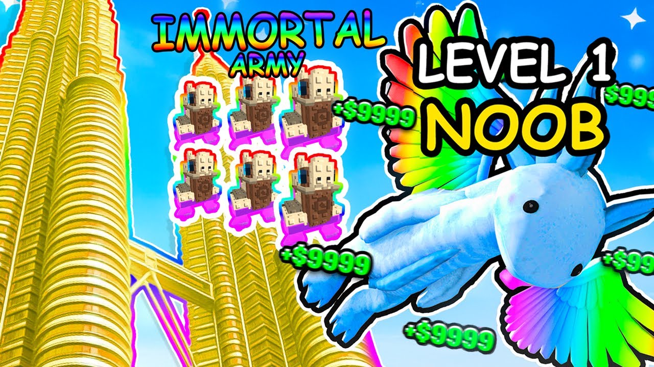 Going NOOB To PRO w OP PET ARMY in The *NEW* Petronas Tower Climb and Jump TOWER!