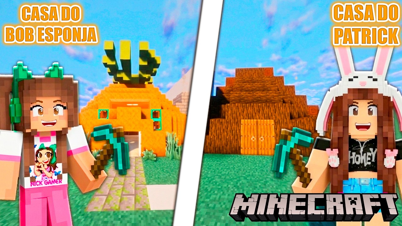 CONSTRUINDO CASAS DE PERSONAGENS NO MINECRAFT