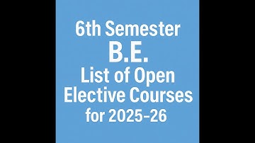 6th Semester B.E List of Open Elective Courses for 2025-26