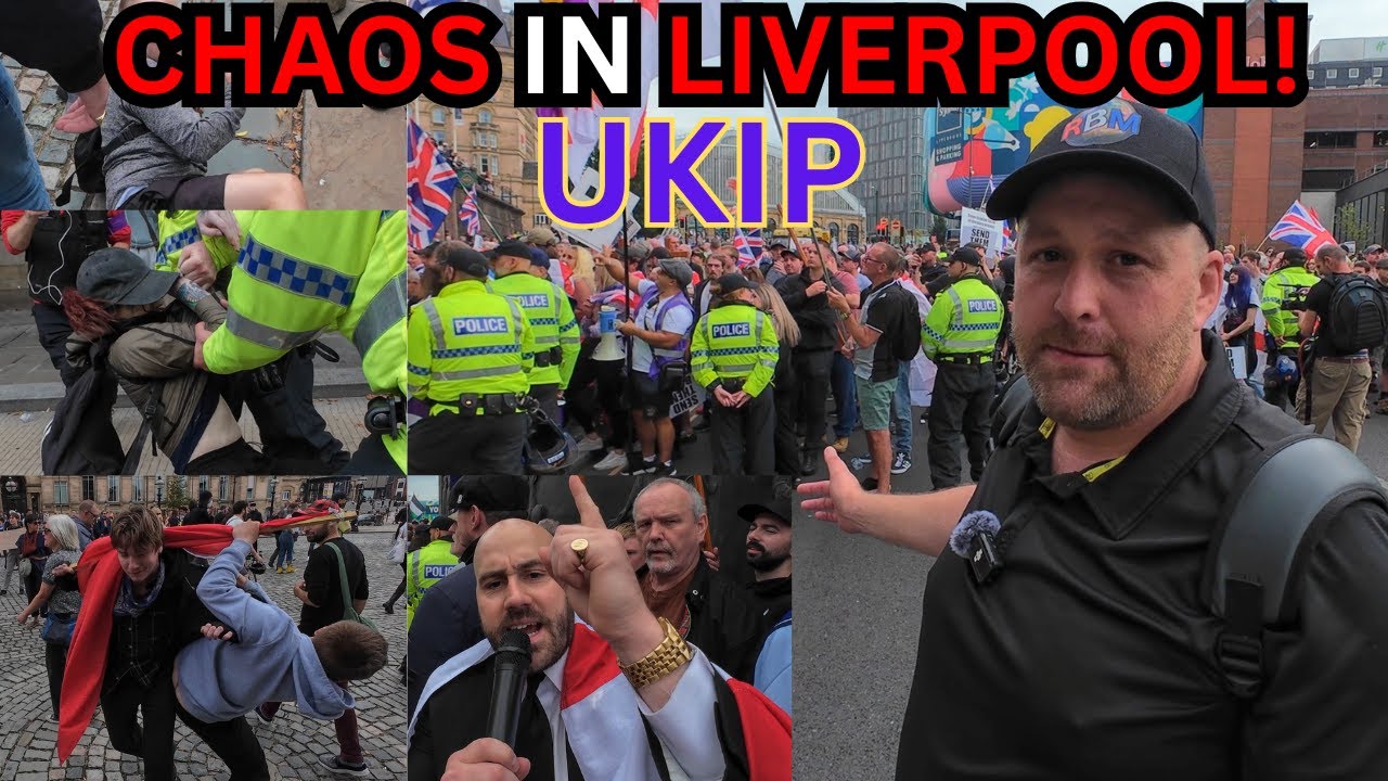 Chaos in Liverpool! The UKIP demo! Police, Scuffles, Arrests, Patriots