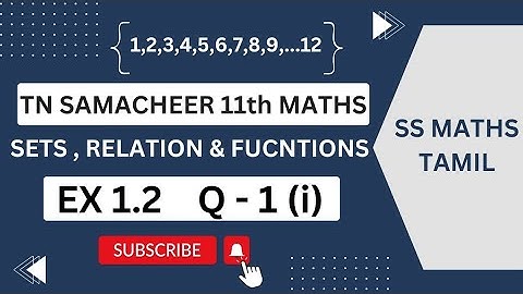 11th maths exercise 1.2 question no.1(i) in Tamil @sspkacademy