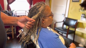 Grey Loc Extensions with Dreadlock Machine #dreadlockextensions #greylocs #locs #dreadlockmachine