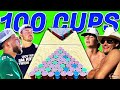 100 cup beer pong with crazy challenges