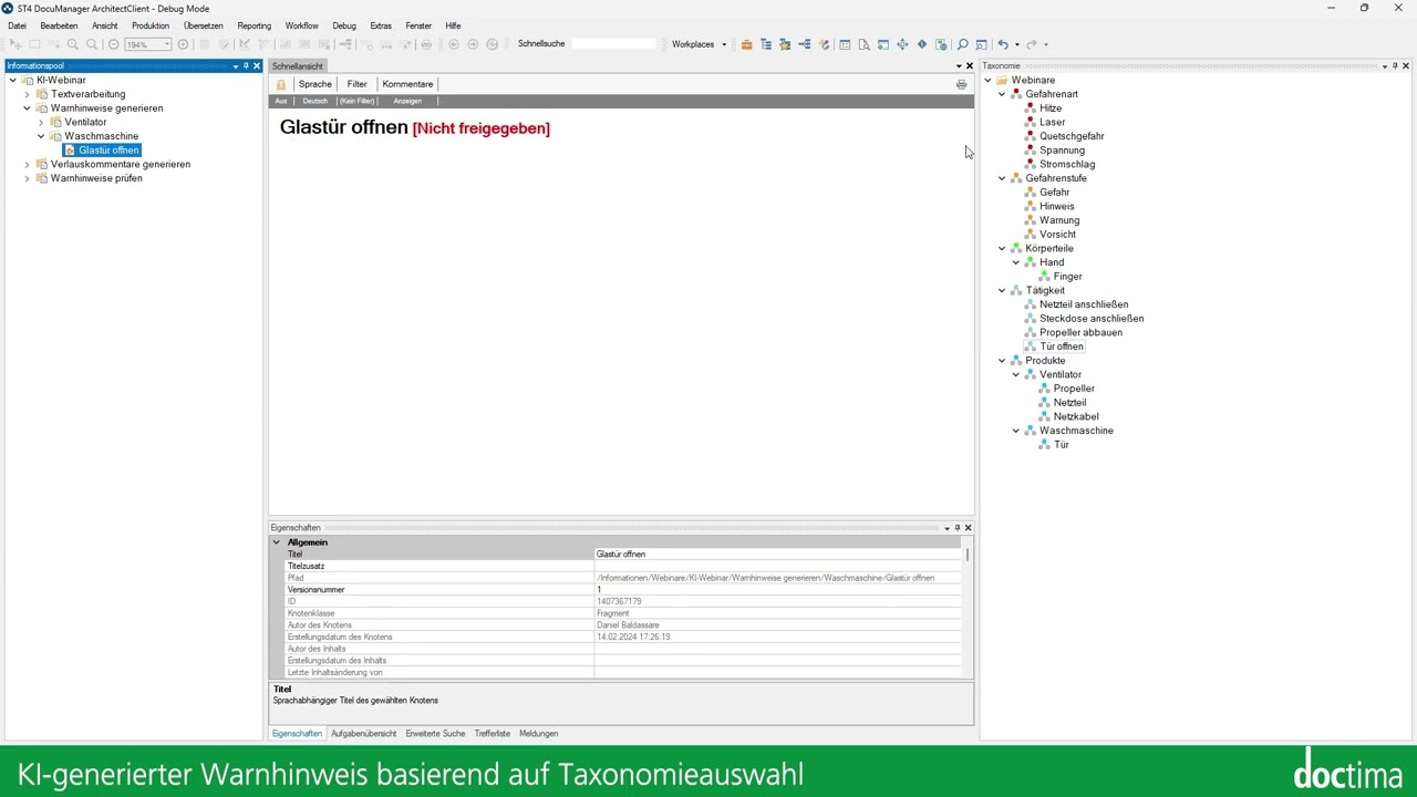 Warnhinweise in SCHEMA ST4 mit ChatGPT generieren