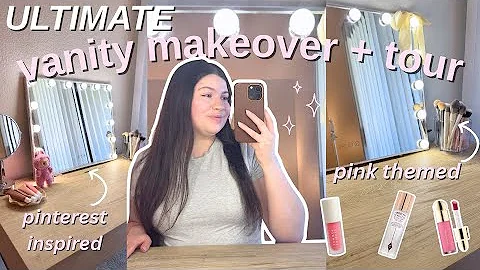 GIRLY VANITY setup & transformation! 🩰🪞 (building my dream minimal makeup vanity)