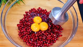 Whisk the Pomegranate with Egg and you will be satisfied with the result.  😯 Just cook and taste.