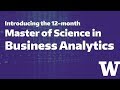 Introducing the uw foster school of business master of science in business analytics