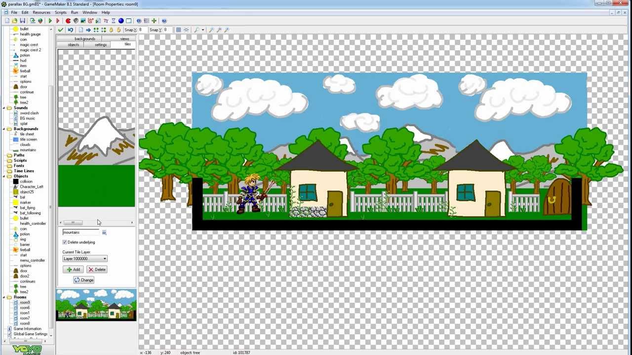 ART155 Part 11 -- Game Maker: Parallax BG Movements tutorial - YouTube