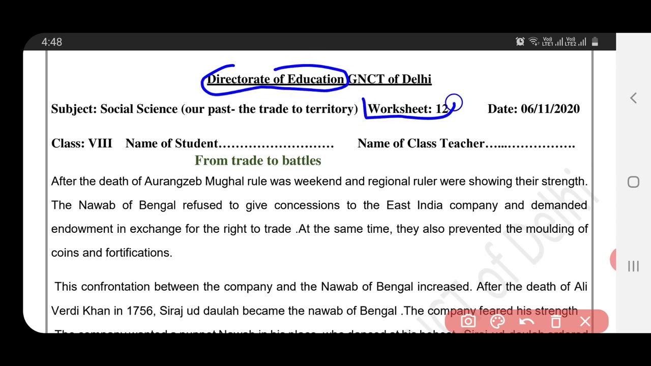 social science worksheet 12 class 8 (6/11/20)English medium/sst