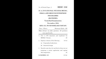 BERC - 132   December 2024 Question Paper