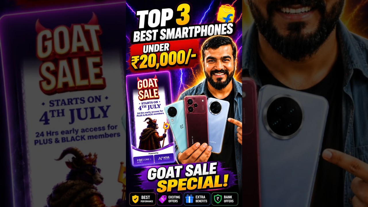 Top 3 Best SmartPhone Under 20000/- Flipkart GOAT Sale#Shorts #ShortsFeed #ShortsVideo #flipkartsale