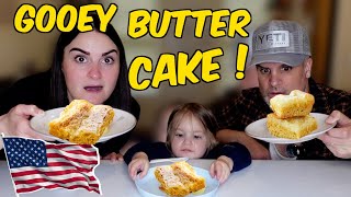 Brits Try [GOOEY BUTTER CAKE] for the first time! *OH MY DAYS* !!!