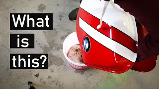 You wont believe the content of this fuel tank!  BMW R1100gs Episode 3