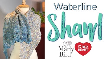 How to Knit Easy Beginner Shawl -- Waterline Simple Lace Shawl Pattern