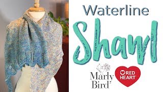 How to Knit Easy Beginner Shawl  Waterline Simple Lace Shawl Pattern