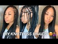 DIY Small Knotless Braids! (First Time Doing It On Myself) Learn How To Do Your Own! 😏