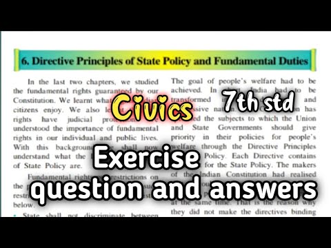 7th std Civics textbook chp 6. Directive principles of State policy and ...