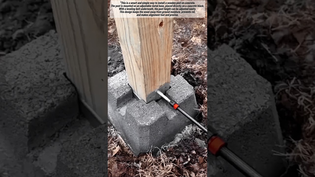Smart Way to Install Wooden Posts on Concrete | Adjustable Post Base System