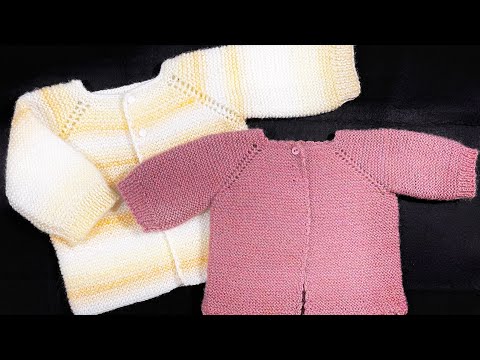 Easy knit baby cardigan for boys and girls in various sizes PERFECT FOR BEGINNERS