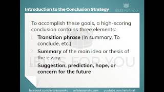 IELTS Writing Course 4.1 - Task 2 Conclusion Strategy