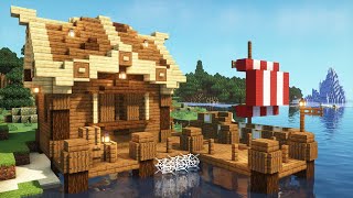 Minecraft | Viking Fishing Hut & Small Boat | Minecraft Tutorial