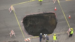 Large sinkhole on Detroit's west side