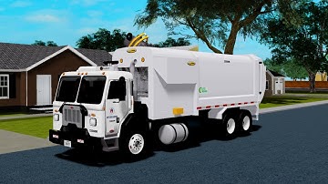 Roblox Garbage Trucks | Peterbilt 520 Labrie Automizer Garbage Truck on Orange Trash Bins